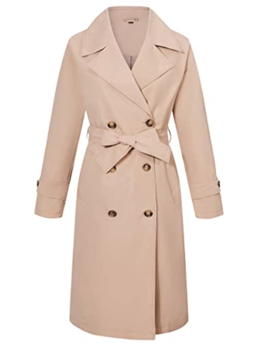 Double-Breasted Trench Coat Women Waterproof Windbreaker Long Sleeve